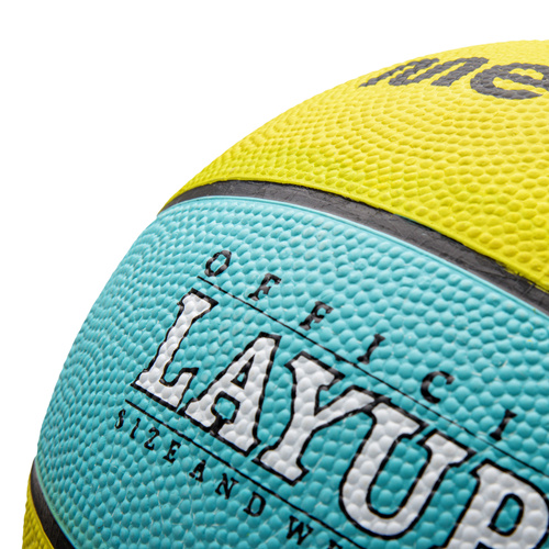 Piłka koszykowa Meteor Layup 4 żółty/niebieski