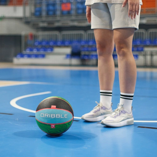 Piłka do koszykówki Meteor Dribble niebieski/zielony