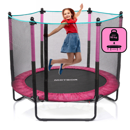 Mała trampolina dla dzieci Meteor TRP-50 140 cm różowy