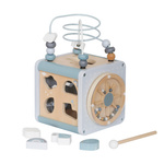 Wooden activity cube blue