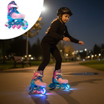 Inline skates Meteor Loky M 34-37 pink/blue