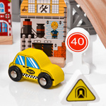 Wooden railway tracks town