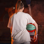 Piłka do koszykówki Meteor Layup 4 czerwony/zielony
