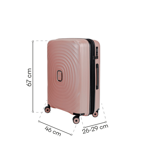Średnia walizka SwissBags Echo 67 cm Różowy