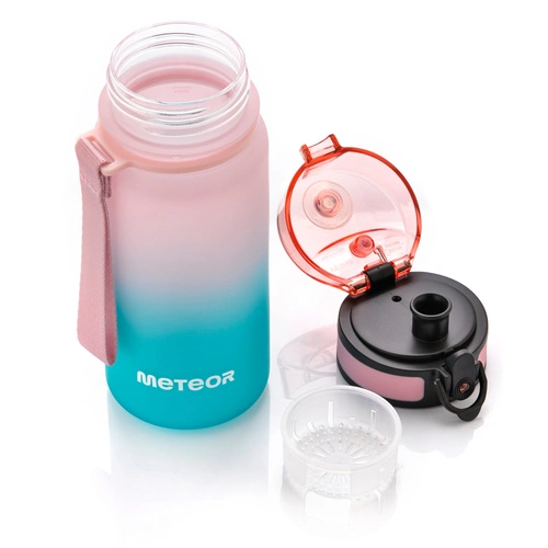 Meteor sports water bottle 350 ml pink/turquoise