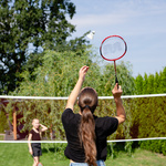 Badminton Set Meteor 2 rackets, 6 ailerons red