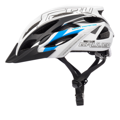 Kask rowerowy Meteor Gruver S 52-56 cm biały/czarny/niebieski