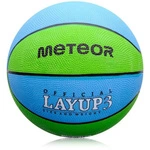 Piłka do koszykówki Meteor Layup 3 niebieski/zielony