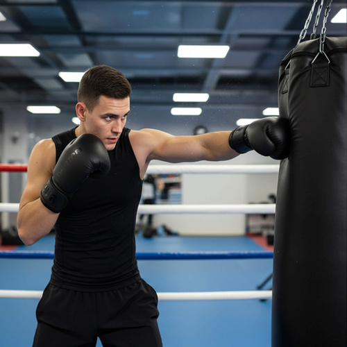 Boxing Gloves Meteor 12 oz training, hook-and-loop strap, PU