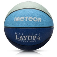 Piłka do koszykówki Meteor Layup 4 niebieski/szary