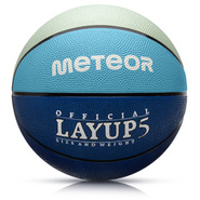 Piłka do koszykówki Meteor Layup 5 niebieski/szary
